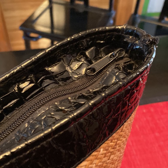 Beach bag in straw and faux leather - Picture 4 of 7